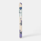 青い花、紫の花、花柄、お名前 iPhone 16ケース (左側面)