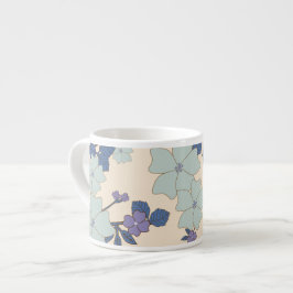 青い花,紫の花,花柄 エスプレッソカップ