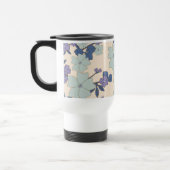 青い花，紫の花，花柄 トラベルマグ (左)