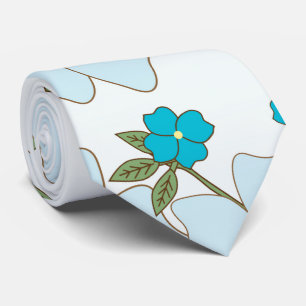 青い花,紫の花,花柄 ネクタイ