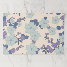 青い花，紫の花，花柄 ペーパーパッド