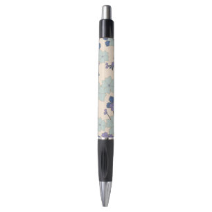 青い花，紫の花，花柄 ボールペン