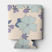 青い花，紫の花，花柄 缶クーラー (裏面)