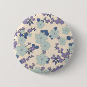 青い花,紫の花,花柄 缶バッジ (正面)