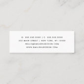 青い花，紫色の花，花屋，花屋 スキニー名刺 (裏面)