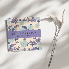 青い花，紫色の花，花屋，花屋 スクエア名刺