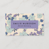 青い花，紫色の花，花屋，花屋 名刺 (正面)