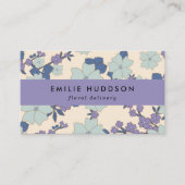 青い花，紫色の花，花屋，花屋 名刺 (正面)