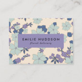 青い花，紫色の花，花屋，花屋 名刺 (正面)