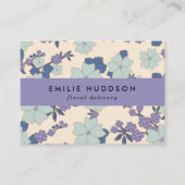 青い花，紫色の花，花屋，花屋 名刺 (正面)