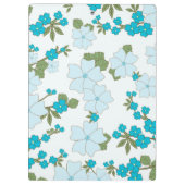 青い花、花のパターン、あなたの名前 クリップボード (裏面)