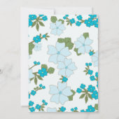 青い花, 花のパターン, 結婚記念日 招待状 (裏面)