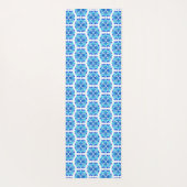 青い花、花の模様、花の模様 ヨガマット (裏面)