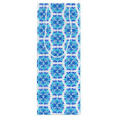 青い花、花の模様、花の模様 ワインギフトバッグ (裏面)