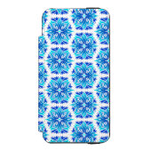 青い花、花の模様、花の模様 INCIPIO iPhoneウォレットケース (フォリオ 正面)