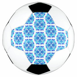 青い花、花柄、フラワーパターン サッカーボール