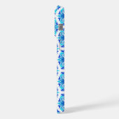 青い花、花柄、フラワーパターン iPhoneケース (左側面)