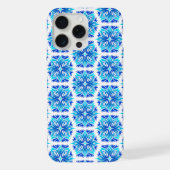 青い花、花柄、フラワーパターン iPhoneケース (裏面)