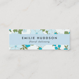 青い花、花柄、花屋、花屋 スキニー名刺