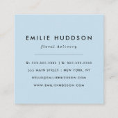 青い花、花柄、花屋、花屋 スクエア名刺 (裏面)