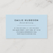 青い花、花柄、花屋、花屋 名刺 (裏面)