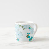 青い花、花柄、花柄 エスプレッソカップ (正面右)