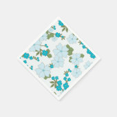 青い花、花柄、花柄 スタンダードカクテルナプキン (角)