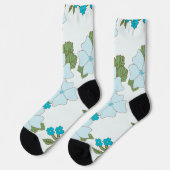 青い花、花柄、花柄 ソックス (左)