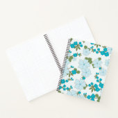 青い花、花柄、花柄 ノートブック (内部)