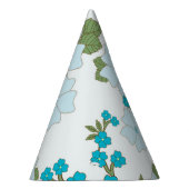 青い花、花柄、花柄 パーティーハット (右)