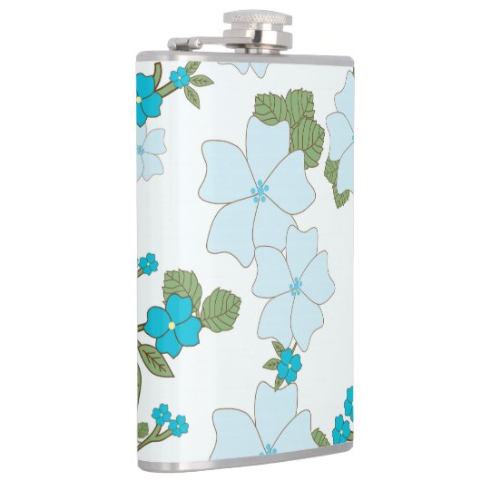 青い花、花柄、花柄 フラスク (右)