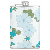 青い花、花柄、花柄 フラスク (正面)