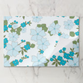 青い花、花柄、花柄 ペーパーパッド (折り畳み)