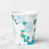 青い花、花柄、花柄 紙コップ (裏面)