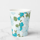 青い花、花柄、花柄 紙コップ (右)