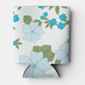 青い花、花柄、花柄 缶クーラー (正面)