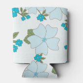 青い花、花柄、花柄 缶クーラー (裏面)