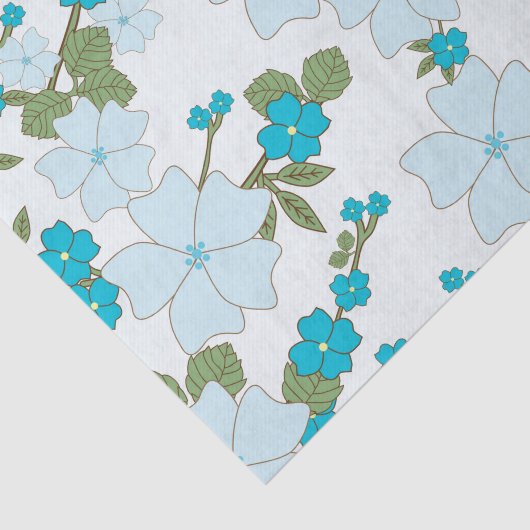 青い花、花柄、花柄 薄葉紙 (詳細)