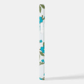 青い花、花柄、花柄 iPhoneケース (右側面)