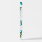 青い花、花柄、花柄 iPhoneケース (左側面)