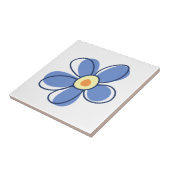 青い花、花、花、開花 タイル (側面)