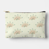 青い花，赤い花，花のパターン アクセサリーポーチ (正面)