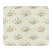 青い花，赤い花，花のパターン カッティングボード (正面)