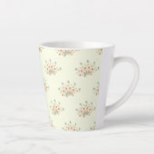 青い花,赤い花,花のパターン カフェラテマグ (右)