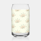 青い花，赤い花，花のパターン ガラス缶 (裏面)