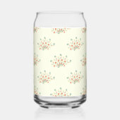 青い花，赤い花，花のパターン ガラス缶 (左)