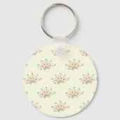 青い花,赤い花,花のパターン キーホルダー (正面)