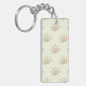 青い花,赤い花,花のパターン キーホルダー (正面左)