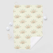 青い花，赤い花，花のパターン ゴルフタオル (インサイチュ)