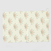 青い花，赤い花，花のパターン ゴルフタオル (横)